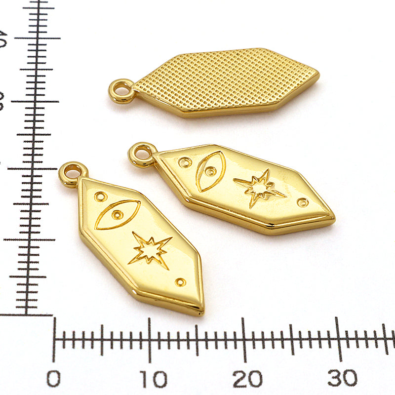 Greek Charm Matty Hexagon Gold