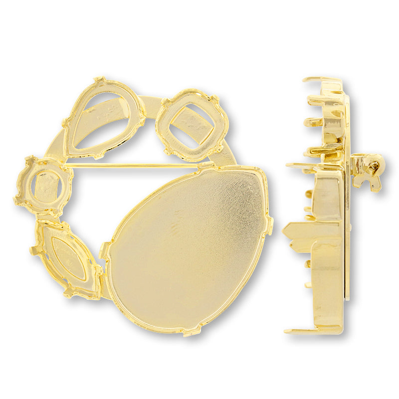 Brooch empty frame Circle No.8 Gold