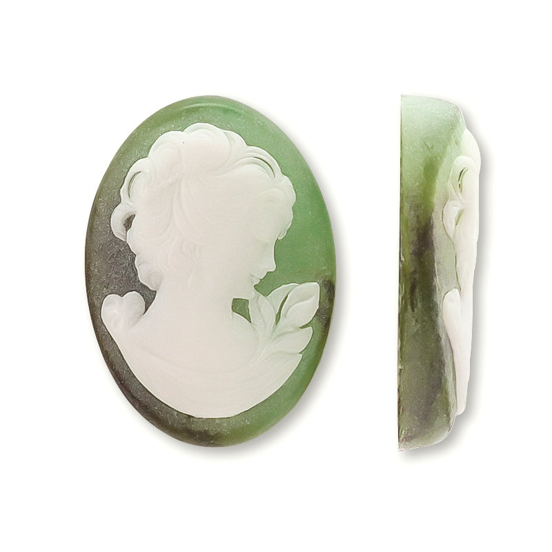 German cameo lady green marble mat