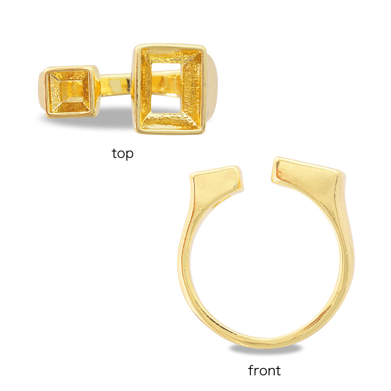 フォークリング台 #4527 8×6mm/#4428 4mm ゴールド