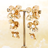 【KIWA BRIDAL】KBE-12 フラワーシャワー イヤリング ゴールド