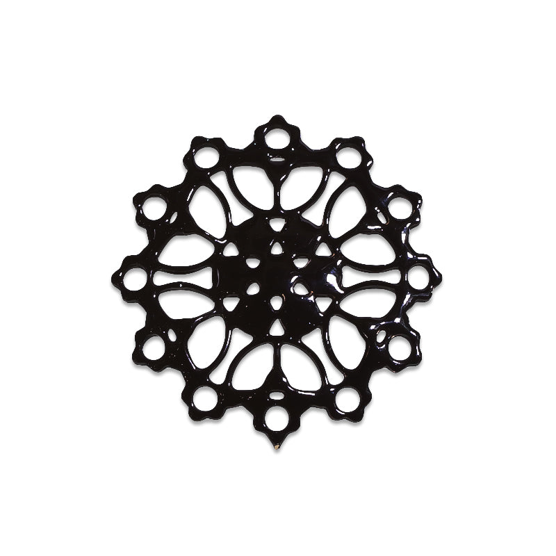 イタリア製フィリグリーパーツ 約16mm ブラック