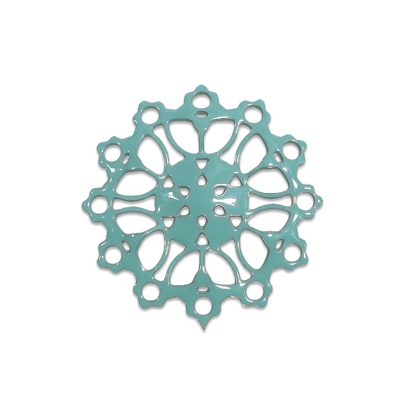 Italian filigree parts approx. 16mm emerald
