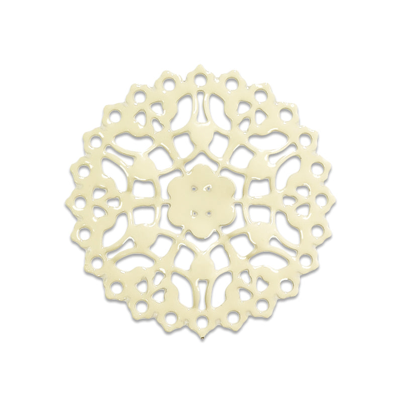Italian filigree parts approx. 22mm ivory