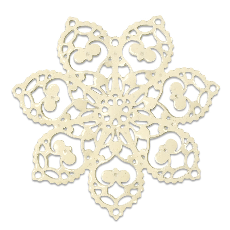 イタリア製フィリグリーパーツ 約33mm アイボリー