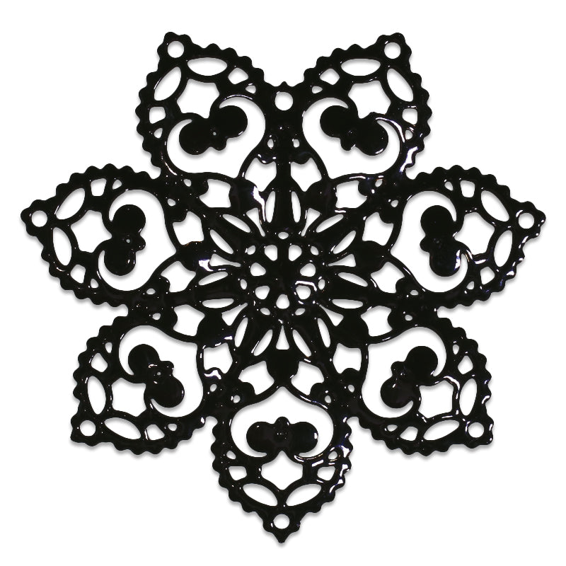 イタリア製フィリグリーパーツ 約33mm ブラック