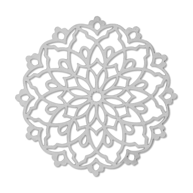 Etched parts Skashi Round 2 Rhodium Color