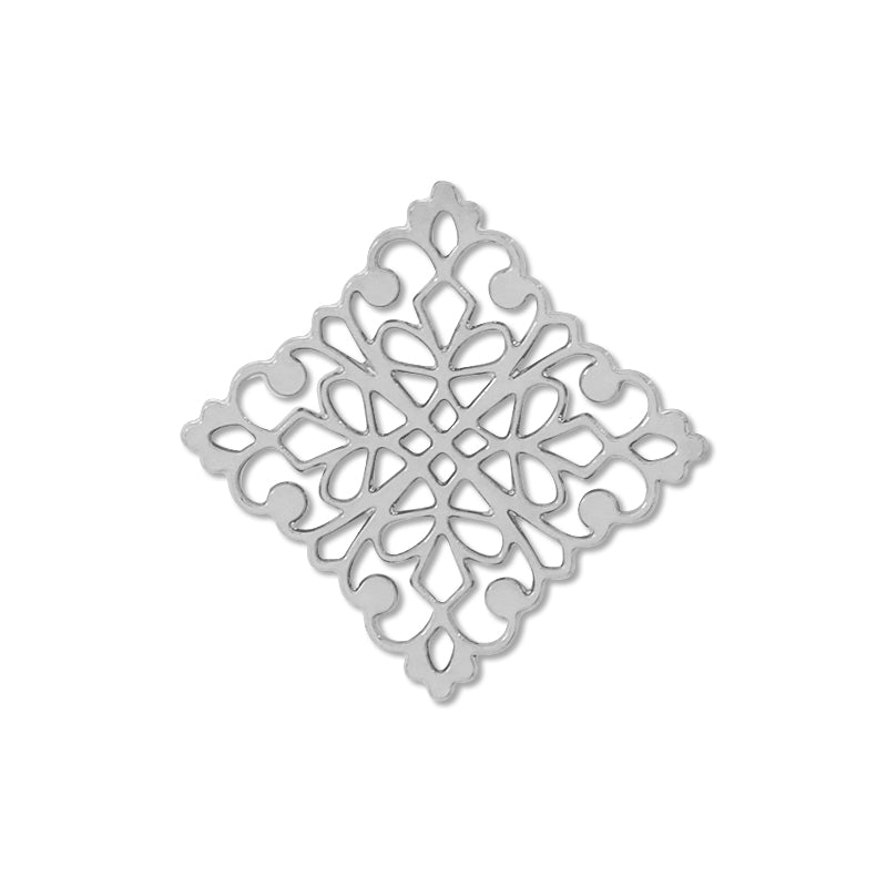 Etched parts Skashi Square Rhodium Color