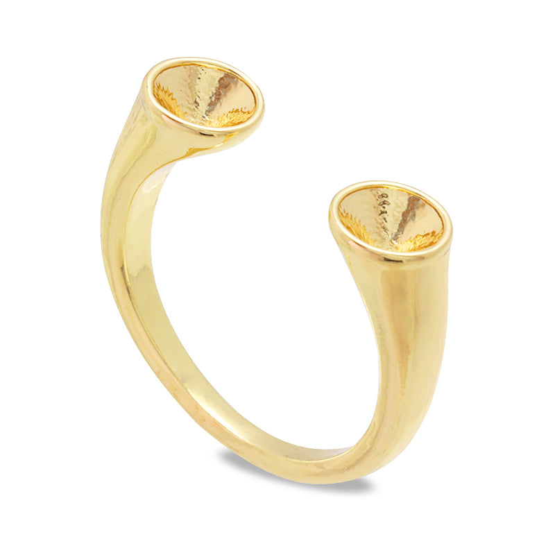 Fork ring stand with 2 gold