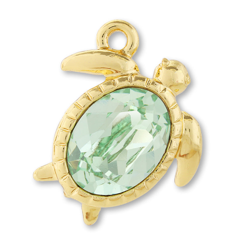 BezelCharm Sea Turtle Chrysolite/G