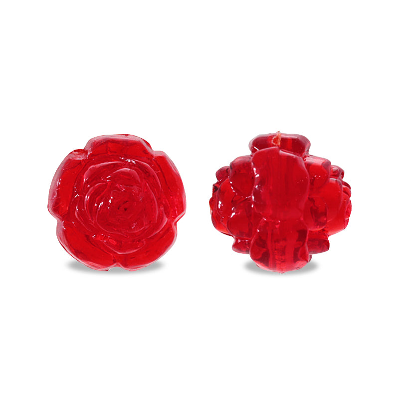 Acrylic Made in Germany Round Rose Clear Red