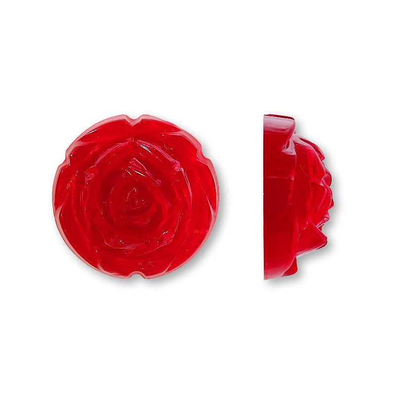 アクリル ドイツ製 カボションローズ クリアレッド