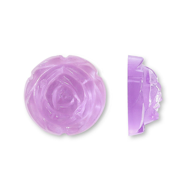 アクリル ドイツ製 カボションローズ クリアラベンダー