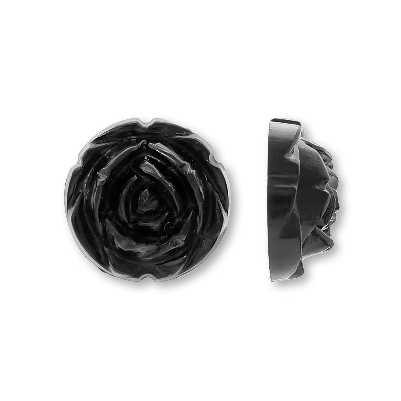 アクリル ドイツ製 カボションローズ ブラック