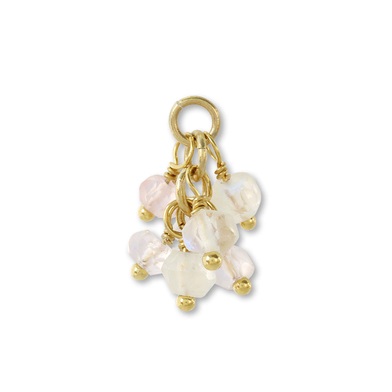 Natural stone Glasses fastening Fringe mix Rose quartz/Rainbow moonstone (natural)
