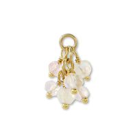Natural stone Glasses fastening Fringe mix Rose quartz/Rainbow moonstone (natural)