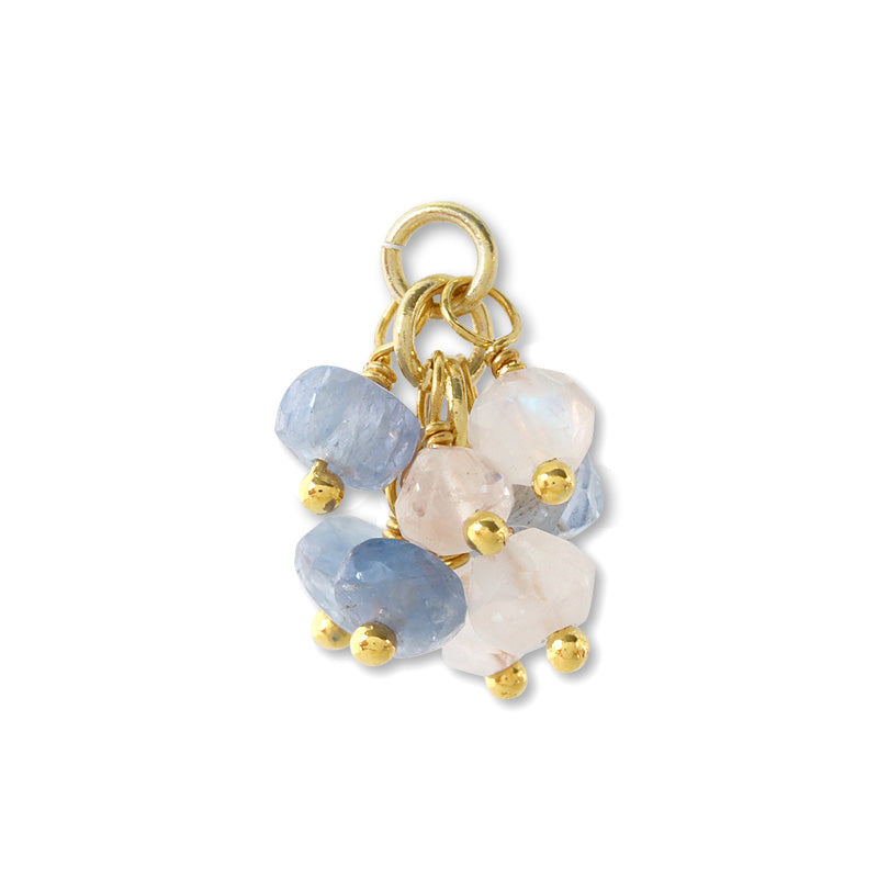 Natural stone Glasses fastening Fringe mix Sapphire/Rainbow Moonstone