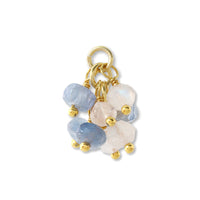 Natural stone Glasses fastening Fringe mix Sapphire/Rainbow Moonstone