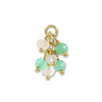 Natural stone Glasses fastening Fringe mix Chrysoprase/Rainbow Moonstone