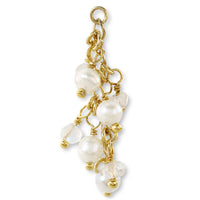 Natural stone, glasses fastening, fringe mix long, rainbow moonstone/freshwater pearl