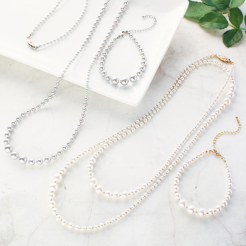 Kit: Crystal Pearl Neck & Bracelet (KR1149)
