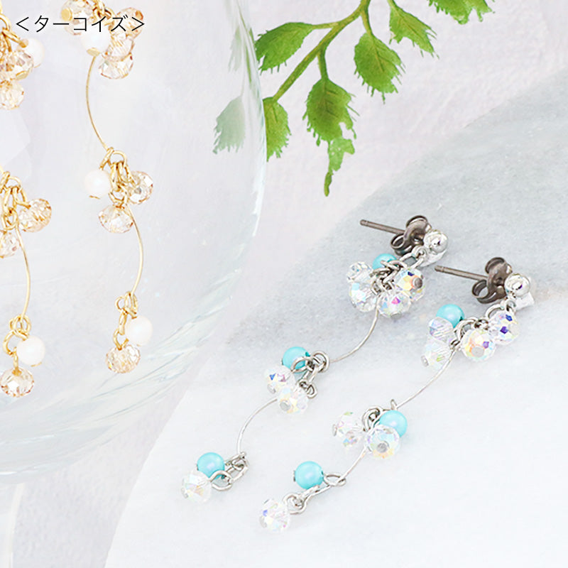 キット 貴和クリスタルのスウィングピアス(KR1156)