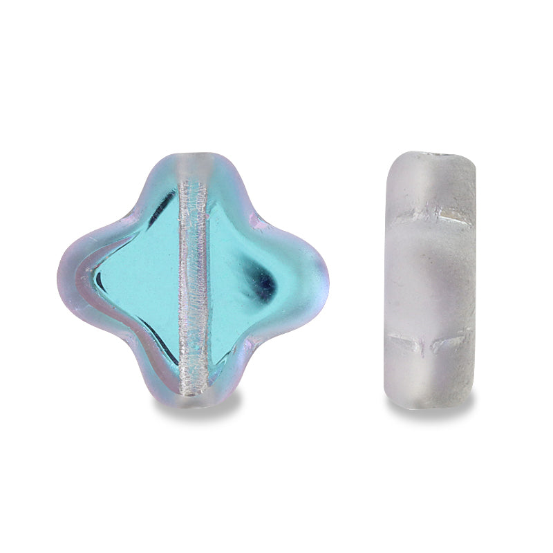 チェコ テーブルカット 4弁花 クリスタルヴィトライユライトマット