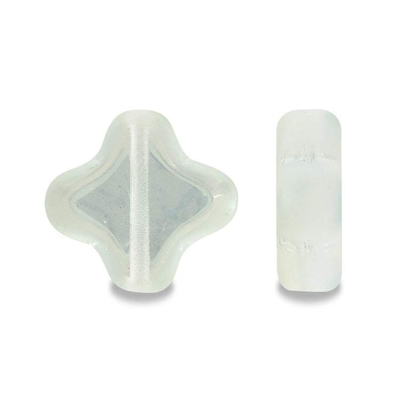 チェコ テーブルカット 4弁花 クリスタルビリジアンマット – 貴和