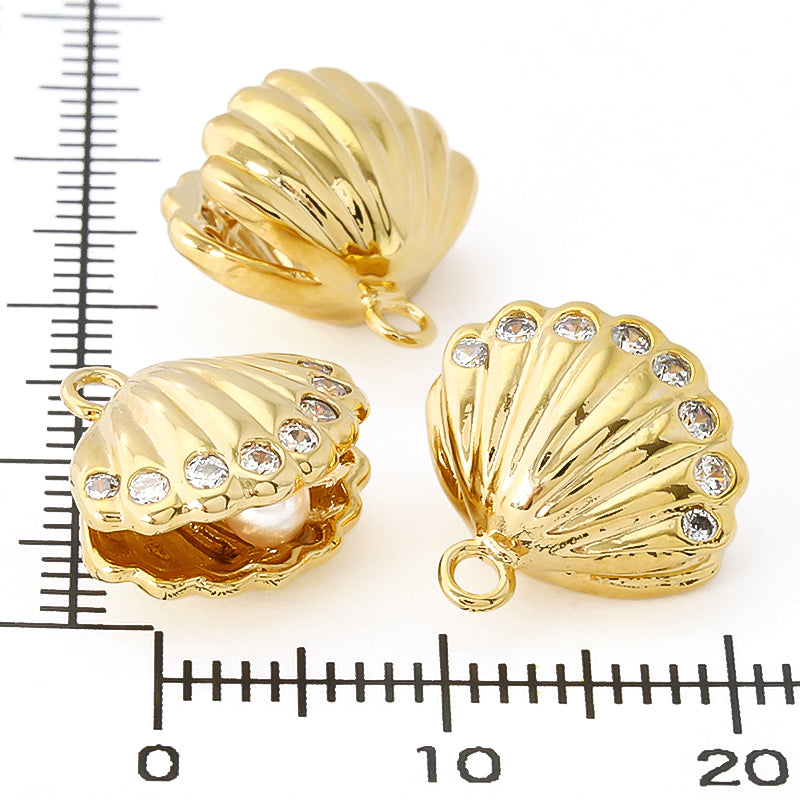 Charm Cubic Zirconia Shell White Pearl White/G