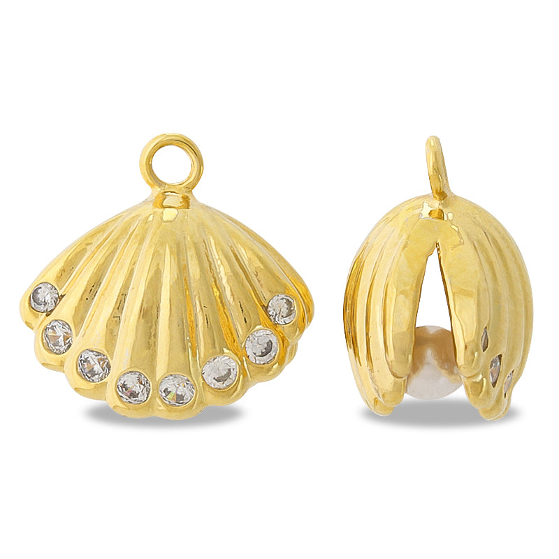 Charm Cubic Zirconia Shell White Pearl White/G