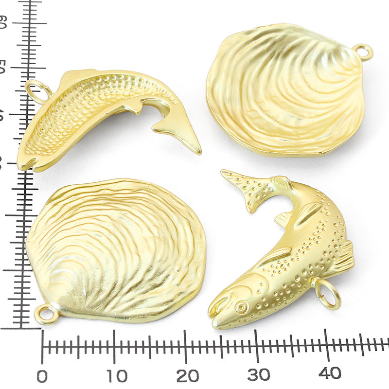 Spanish charm Fish 1-can matte gold
