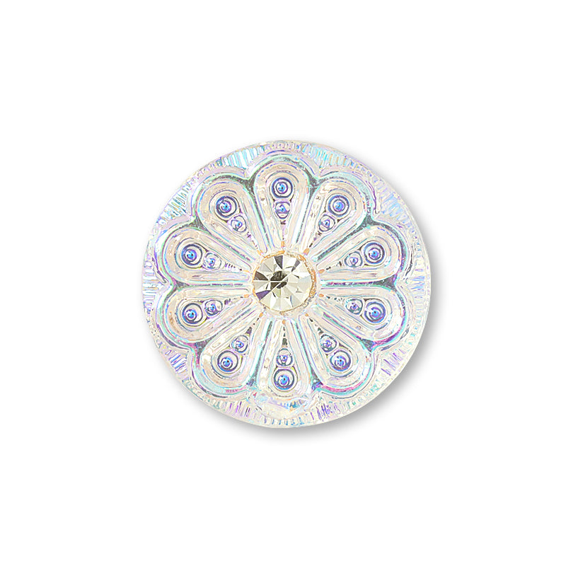 ドイツ製ガラス カボション ラウンド12 石付 クリスタルAB