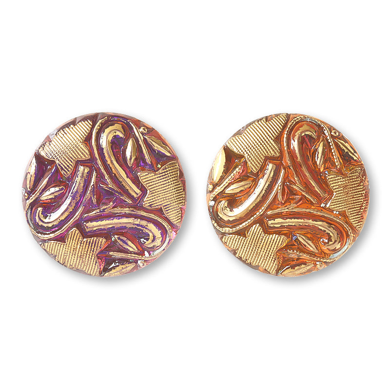 ドイツ製ガラス カボション ラウンド14 ボルケーノ/G