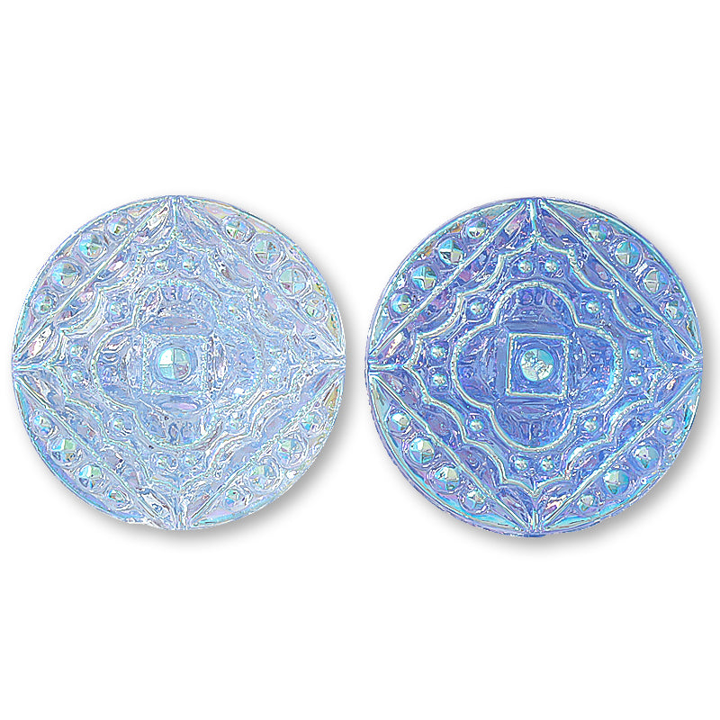 ドイツ製ガラス カボション ラウンド15 アクアAB