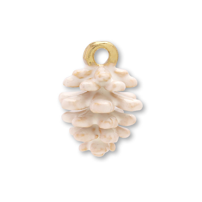 チャーム 松ぼっくり ホワイト/G