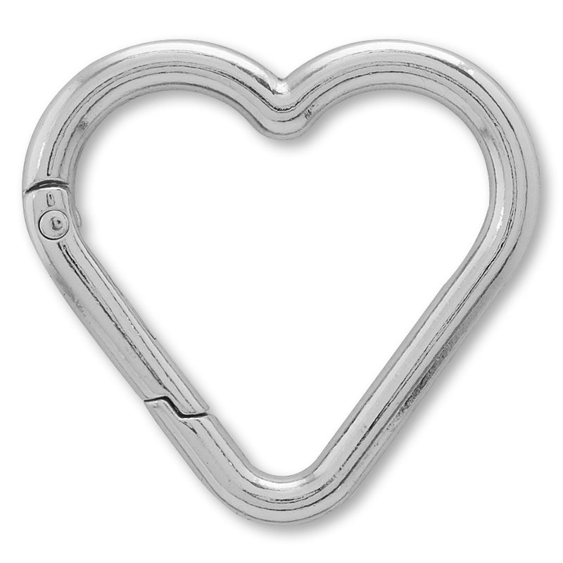 Carabiner Heart Round Line Nickel