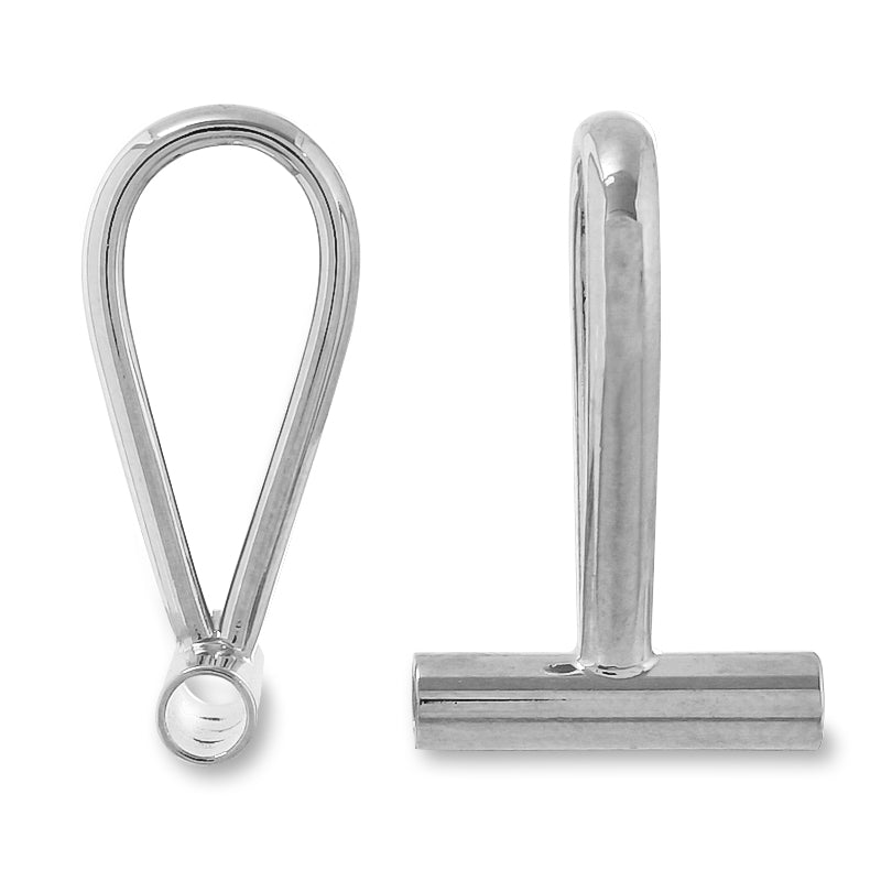 Brooch converter for horizontal pins rhodium color