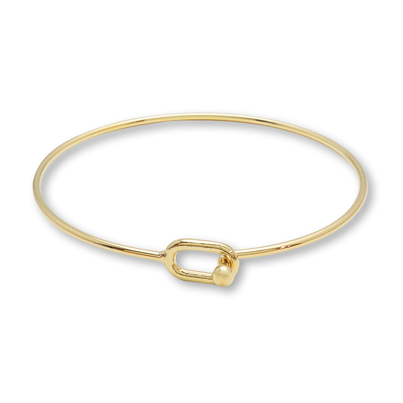 Wire bracelet with hook, gold