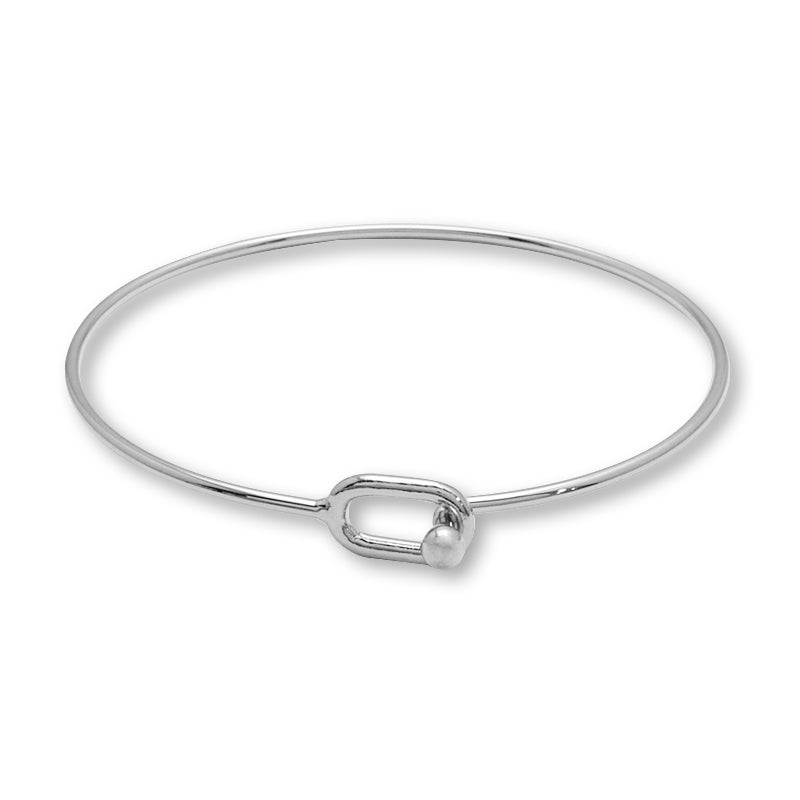 Wire Bracelet with hook Rhodium color