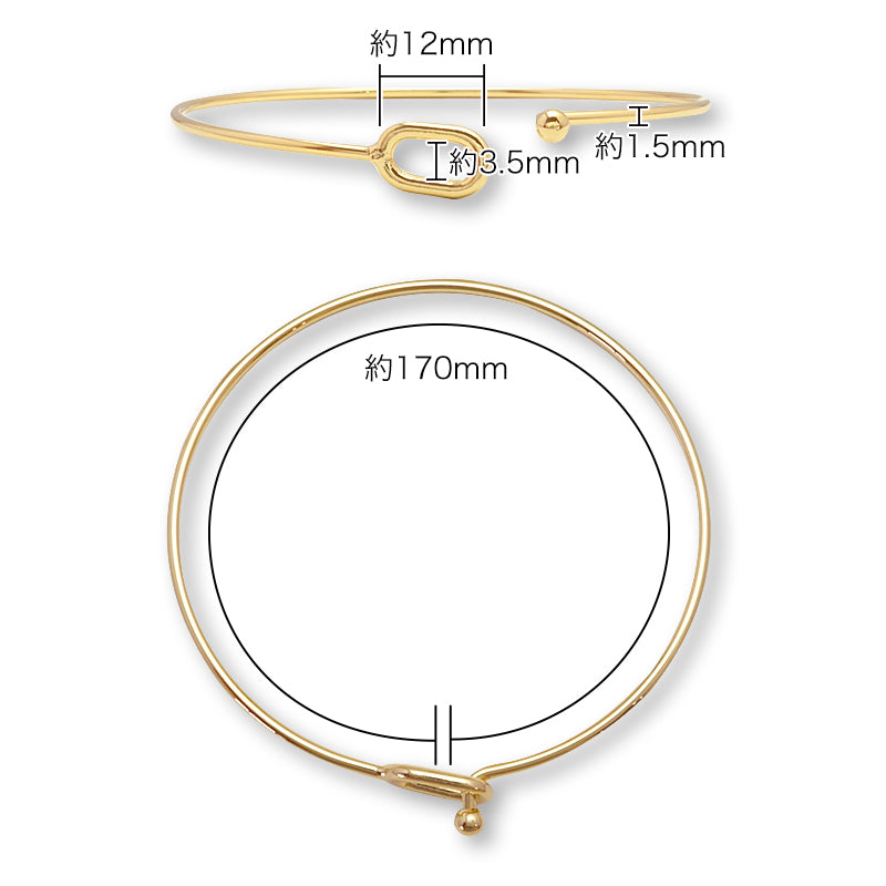 Wire Bracelet with hook Rhodium color