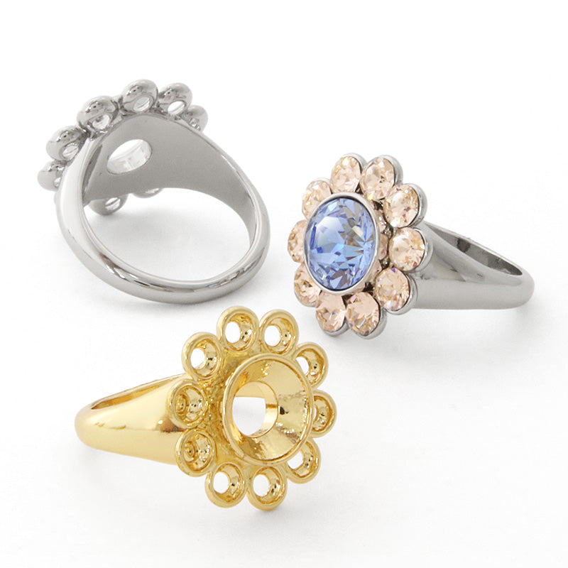 リング台 ストーン巻石座付 #1088 ロジウムカラー