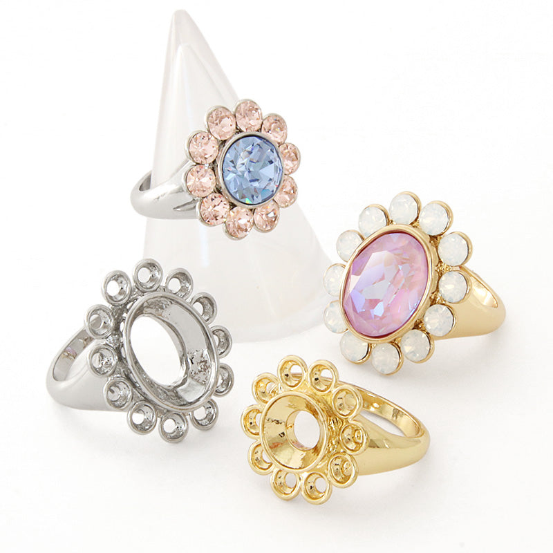 リング台 ストーン巻石座付 #1088 ロジウムカラー