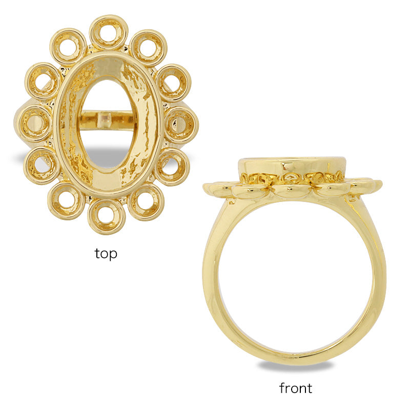 リング台 ストーン巻石座付 #4120 ゴールド