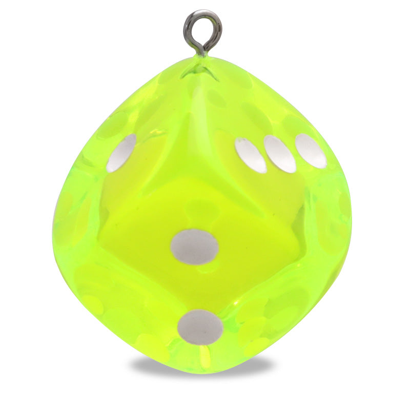 German acrylic dice round 1 can, clear neon yellow/white
