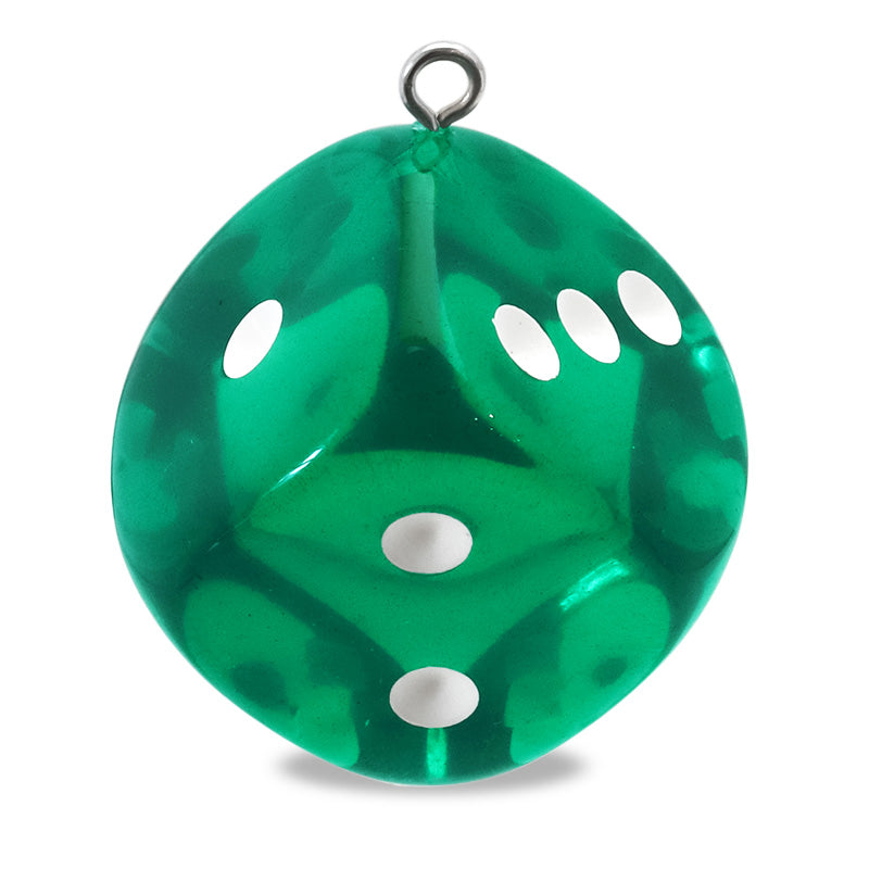 ドイツ製アクリル ダイス ラウンド 1カン クリアグリーン/ホワイト