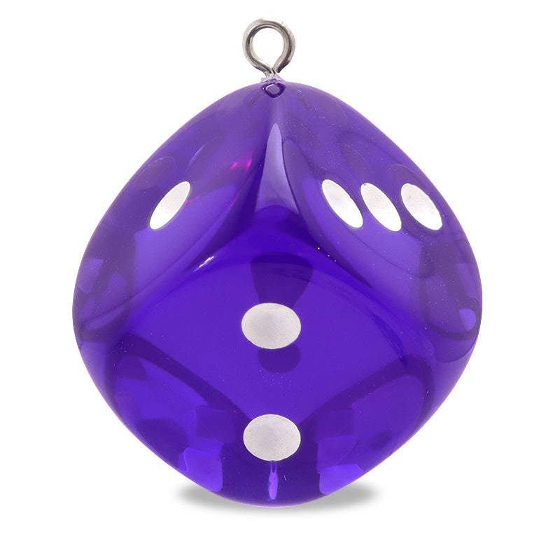 ドイツ製アクリル ダイス ラウンド 1カン クリアパープル/ホワイト
