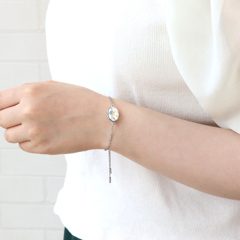 Stainless steel 304 chain bracelet with oval stopper fabric (SUS304)