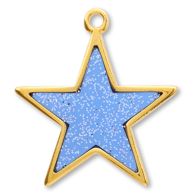 ギリシャチャーム グリッタースター グリッターブルー/G