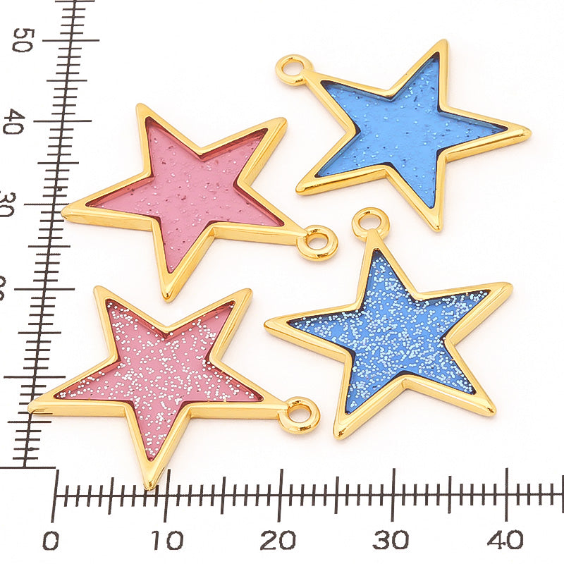 ギリシャチャーム グリッタースター グリッターブルー/G