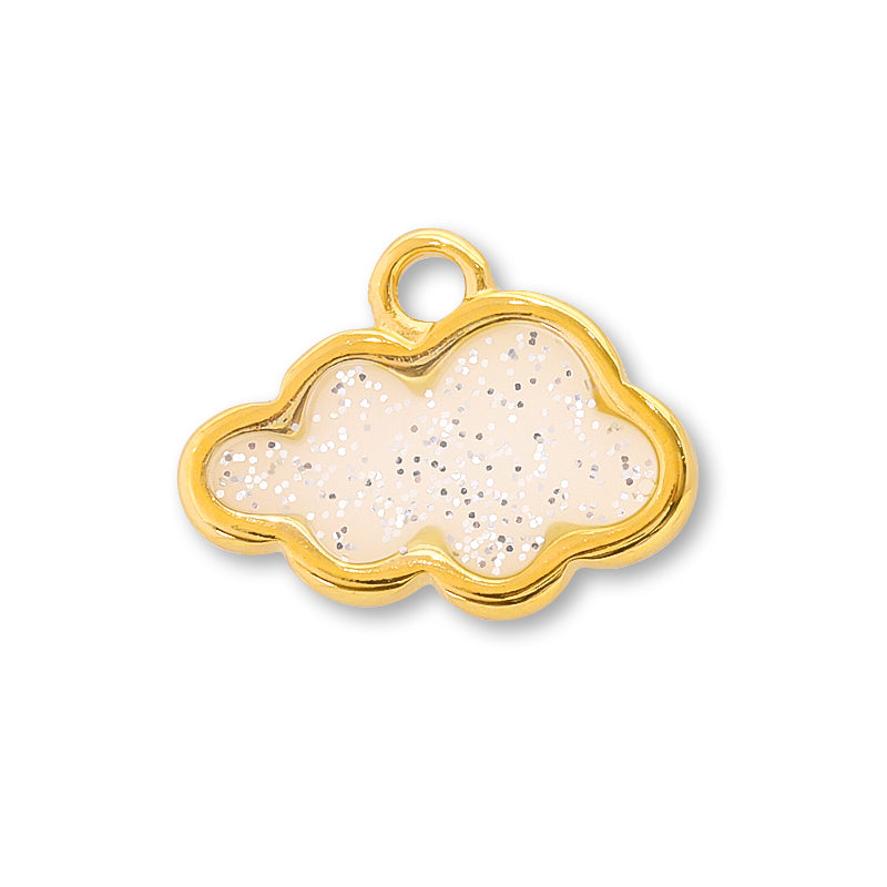 ギリシャチャーム クラウド グリッターホワイトオパール/G